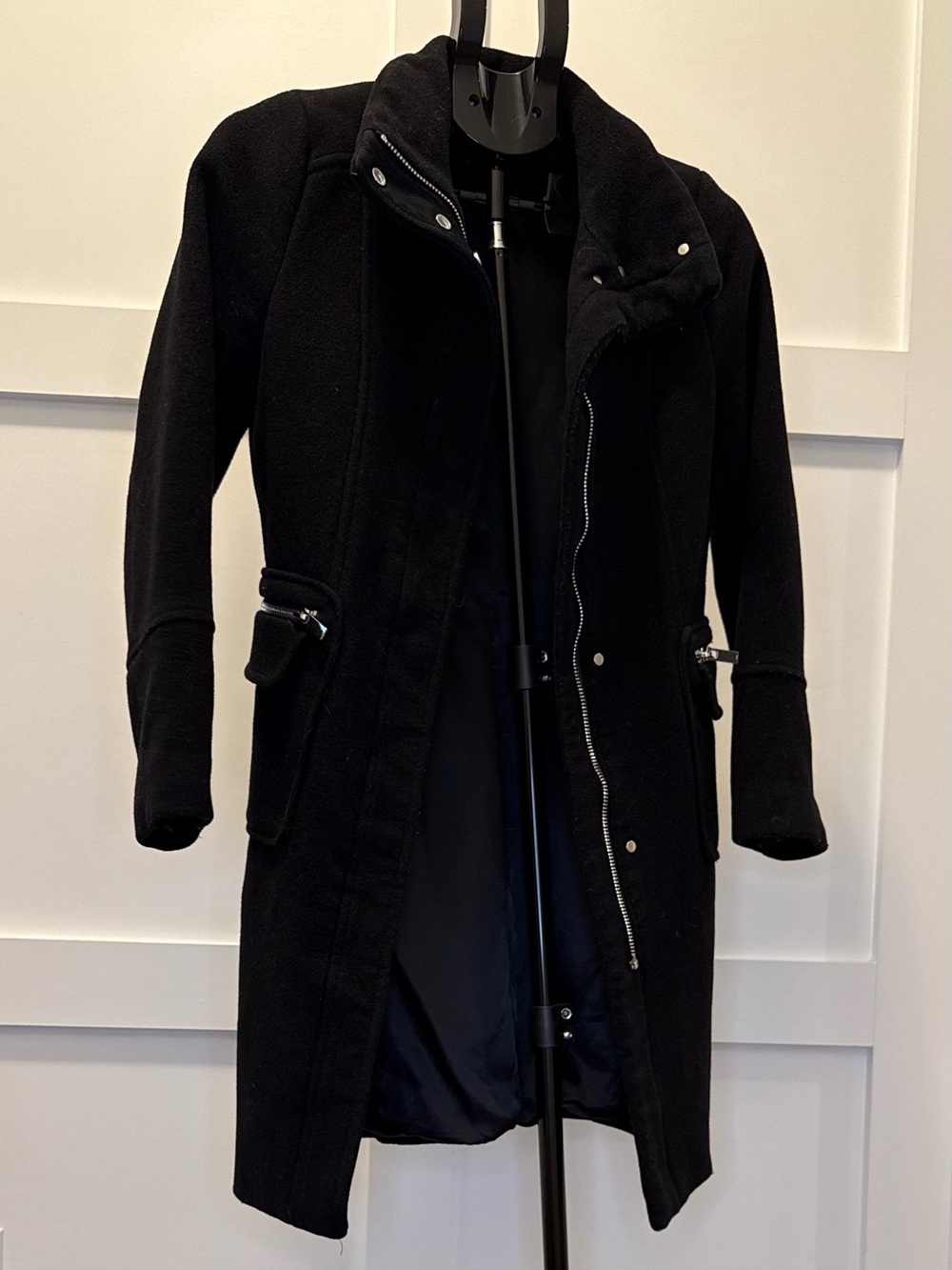 H&M Women’s Black Long Wool-Blend Coat